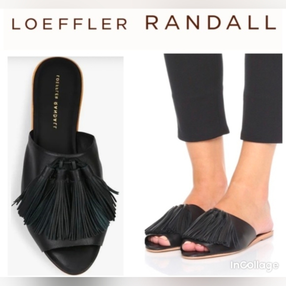 Loeffler Randall Kiki Tassel Leather Mules size 7